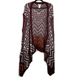 Catherines Womens Cascade Long Sweater Knit Vest‎ Geometric Print Size 4X